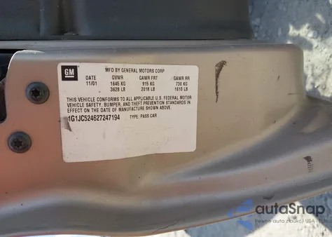 2002 Chevrolet Cavalier z USA, uszkodzony, nr VIN 1G1JC524627247194